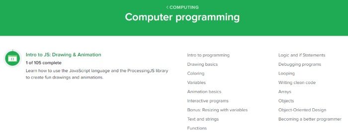 khan academy computer coding