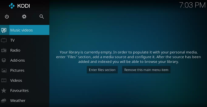 running kodi for the first time
