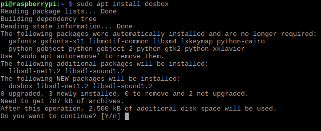 setting up dosbox raspberry pi